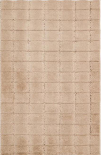 Taupe Faux Rabbit Fur Rug: Soft Plush Carpet