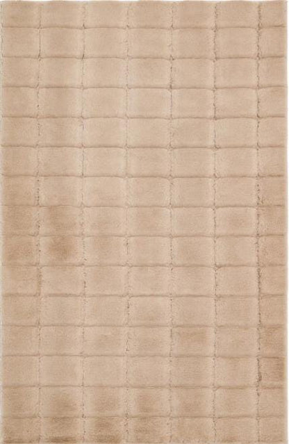 Taupe Faux Rabbit Fur Rug: Soft Plush Carpet