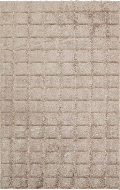 Artificial Rabbit Fur Rug: Soft Brown Plush Carpet