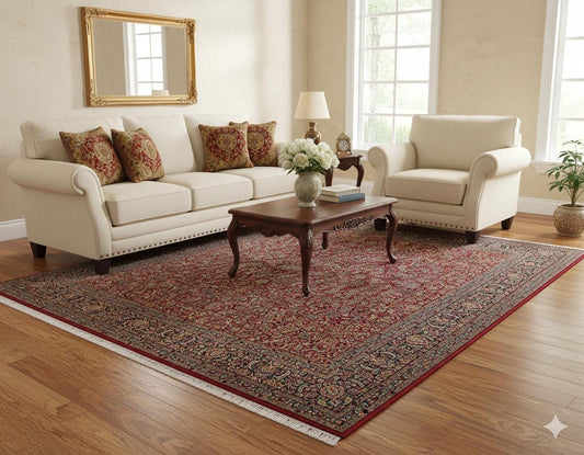 Vintage Turkish Wool Rug (8.20 ft x 10.17 ft): Handmade Persian Design