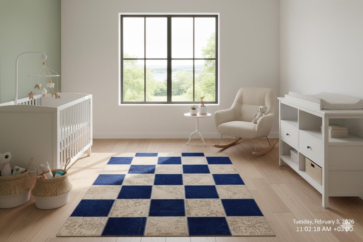Handmade Patchwork Turkish Rug: Bohemian Wool Area Rug (5.6x7.9 ft)