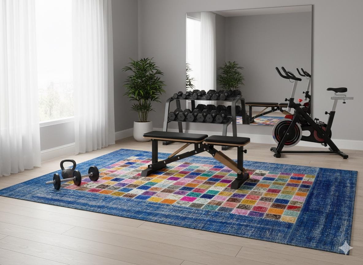 Handmade Patchwork Turkish Rug: 5'x8' Bohemian Wool Area Rug