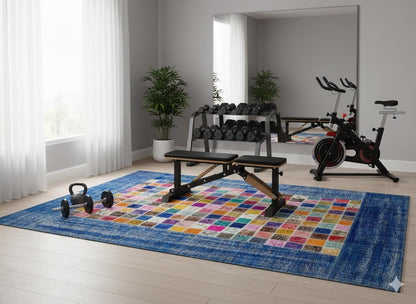 Handmade Patchwork Turkish Rug: 5'x8' Bohemian Wool Area Rug