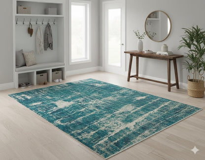 Vintage Turkish Wool Rug (5.6x8.5 ft): Handmade Anatolian Bohemian Area Rug