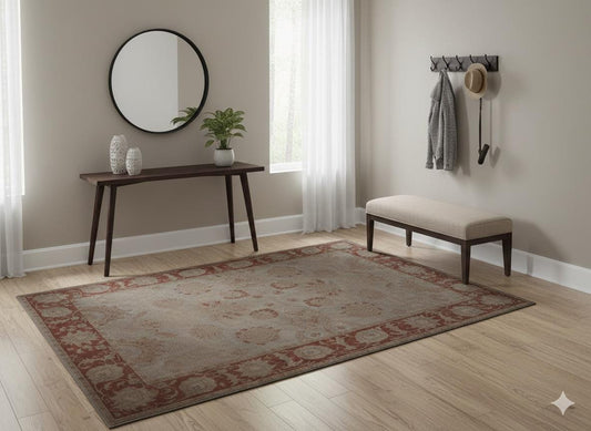 Handmade Turkish Wool Rug 8x12 ft, Vintage Style Carpet