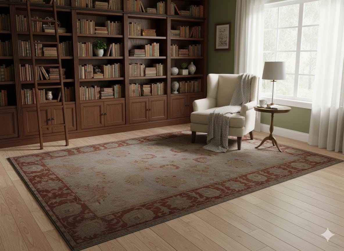 Handmade Turkish Wool Rug 8x12 ft, Vintage Style Carpet