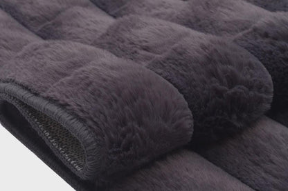 Gray Soft Fur Rug: Soft Washable Plush Carpet