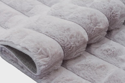 Silver Soft Fur Rug: Soft Washable Plush Carpet