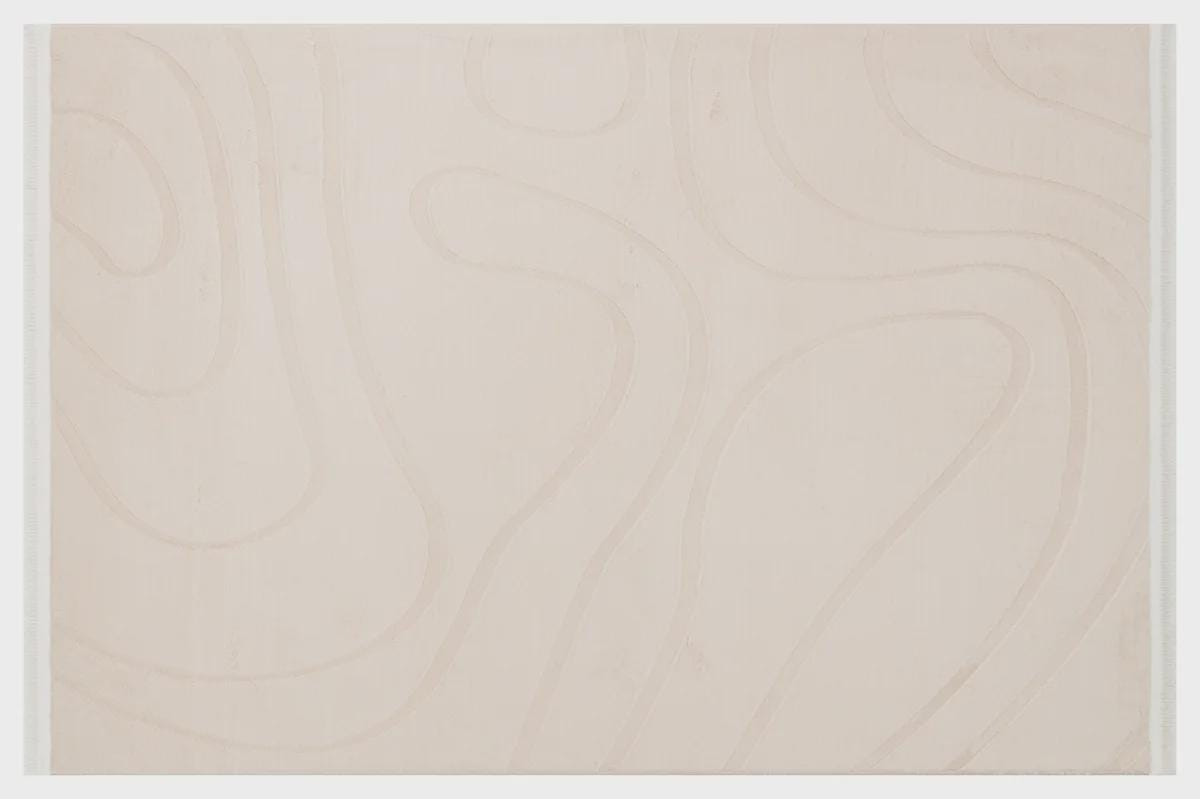 Beige Soft Fur Rug: Soft Washable Plush Carpet
