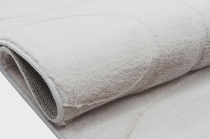 Silver Soft Fur Rug: Soft Washable Plush Carpet