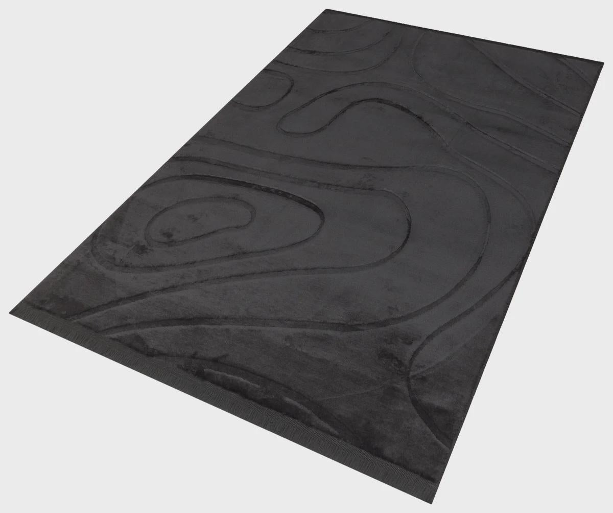 Black Soft Fur Rug: Soft Washable Plush Carpet