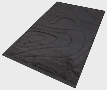 Black Soft Fur Rug: Soft Washable Plush Carpet