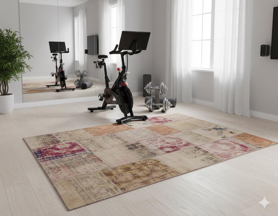 Handmade Wool Turkish Patchwork Rug: 5x8 Vintage Bohemian Area Rug