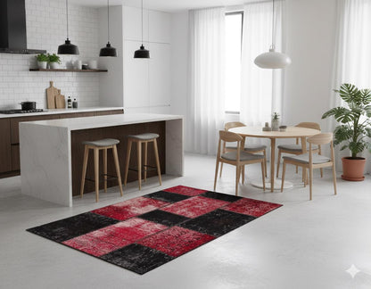 Handmade Wool Patchwork Turkish Rug: Bohemian Area Rug (3.9x5.9 ft)