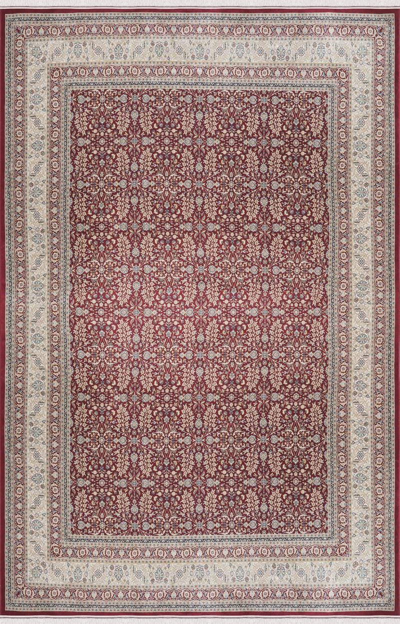 Red Afghan Area Rug – Silk-Feel Viscose Oriental Carpet