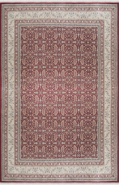 Red Afghan Area Rug – Silk-Feel Viscose Oriental Carpet
