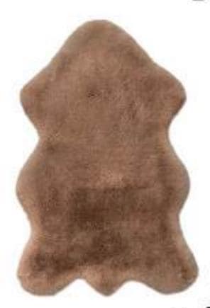 Artificial Brown Rabbit Fur Rug: Soft Plush Faux Fur, Non-Slip