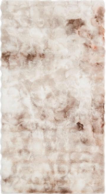 Artificial Rabbit Fur Rug: Soft Plush Beige Carpet