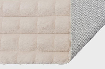 Beige Soft Fur Rug: Soft Washable Plush Carpet