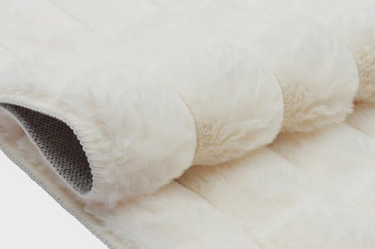 Cream Soft Fur Rug: Soft Washable Plush Carpet