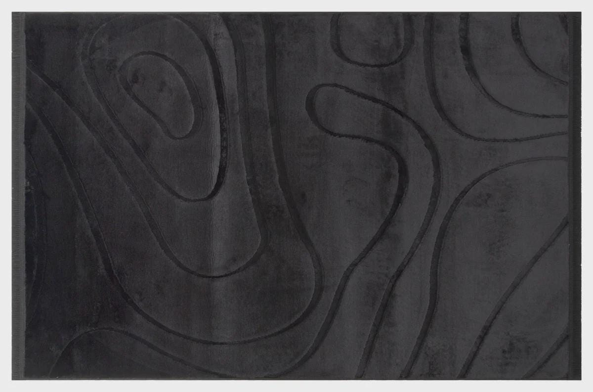 Black Soft Fur Rug: Soft Washable Plush Carpet