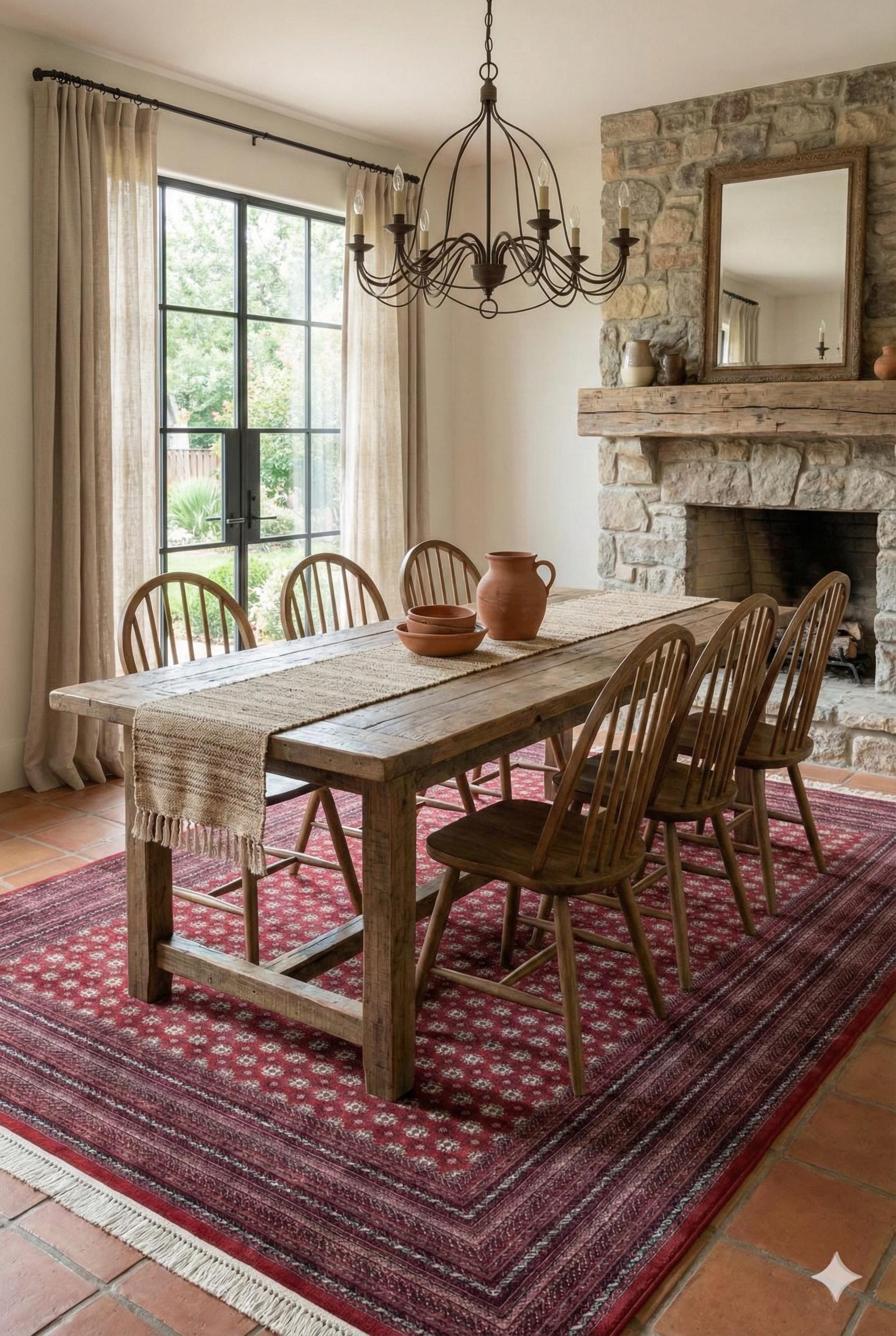 Red Afghan Area Rug – Silk-Feel Viscose Oriental Carpet