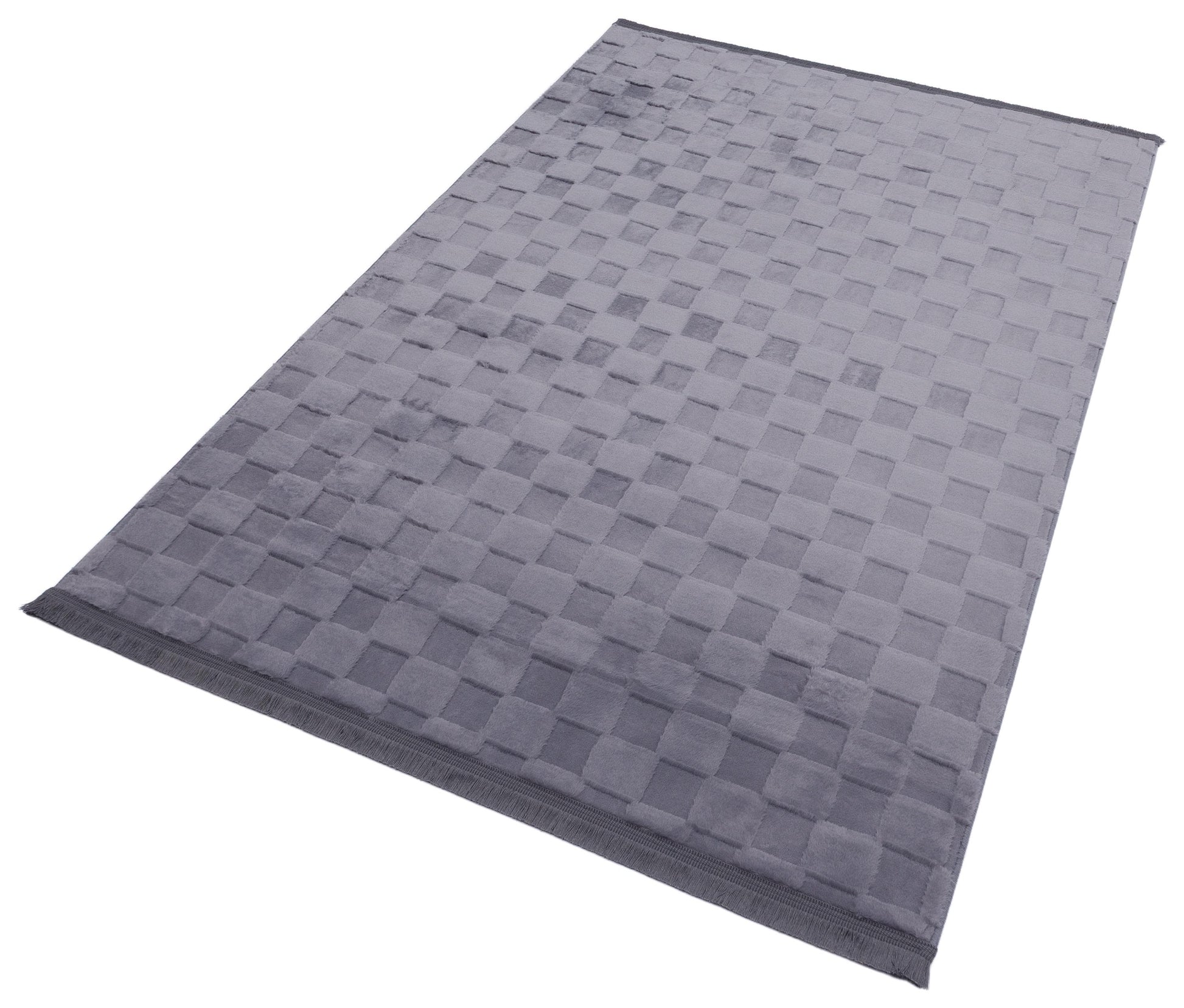 Gray Soft Fur Rug: Soft Washable Plush Carpet