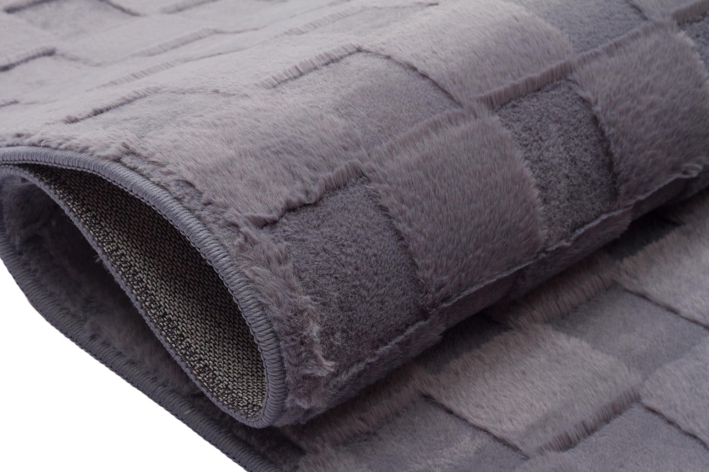 Gray Soft Fur Rug: Soft Washable Plush Carpet