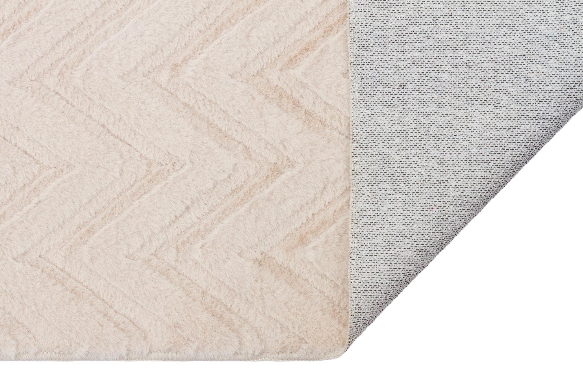 Beige Soft Fur Rug: Soft Washable Plush Carpet