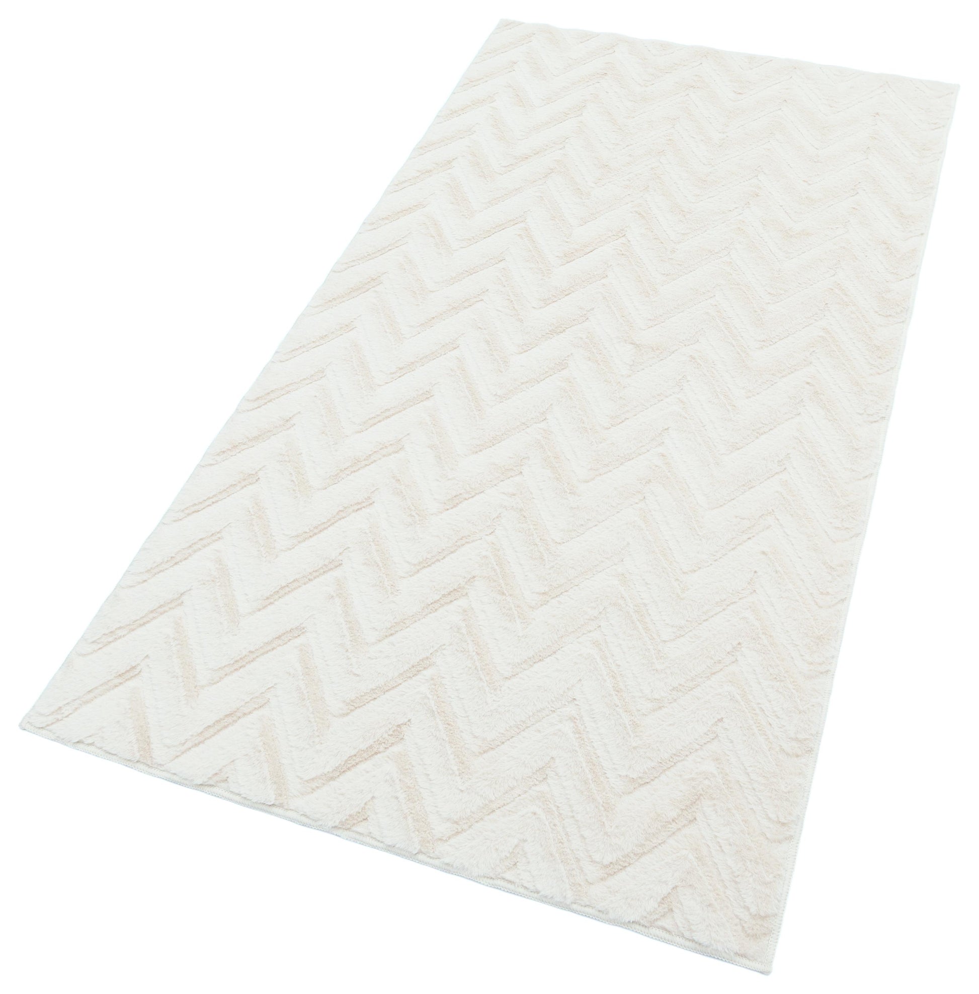 Cream Soft Fur Rug: Soft Washable Plush Carpet
