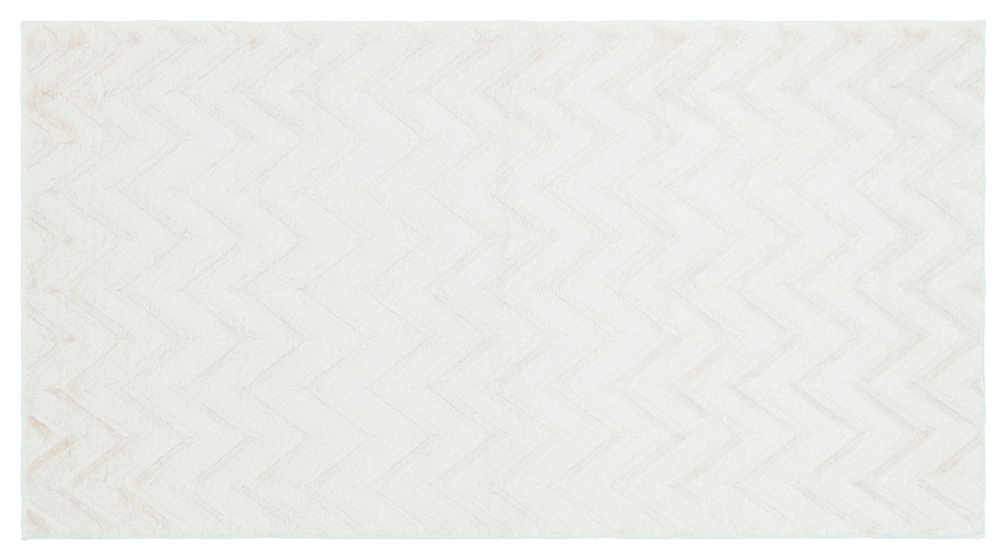 Cream Soft Fur Rug: Soft Washable Plush Carpet