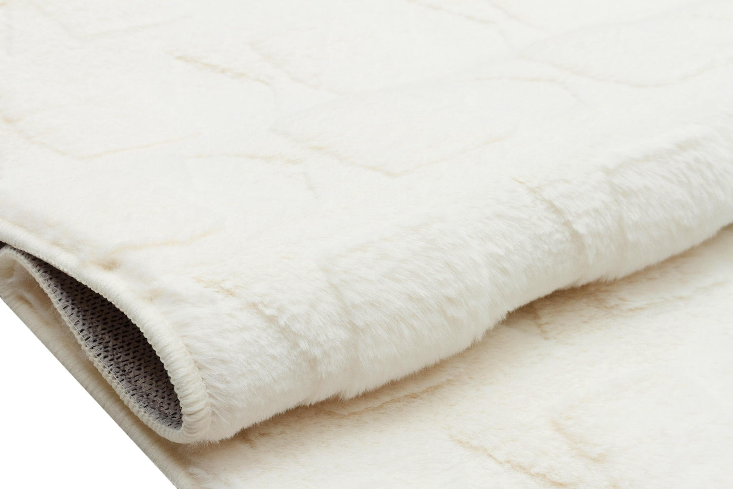 Cream Soft Fur Rug: Soft Washable Plush Carpet