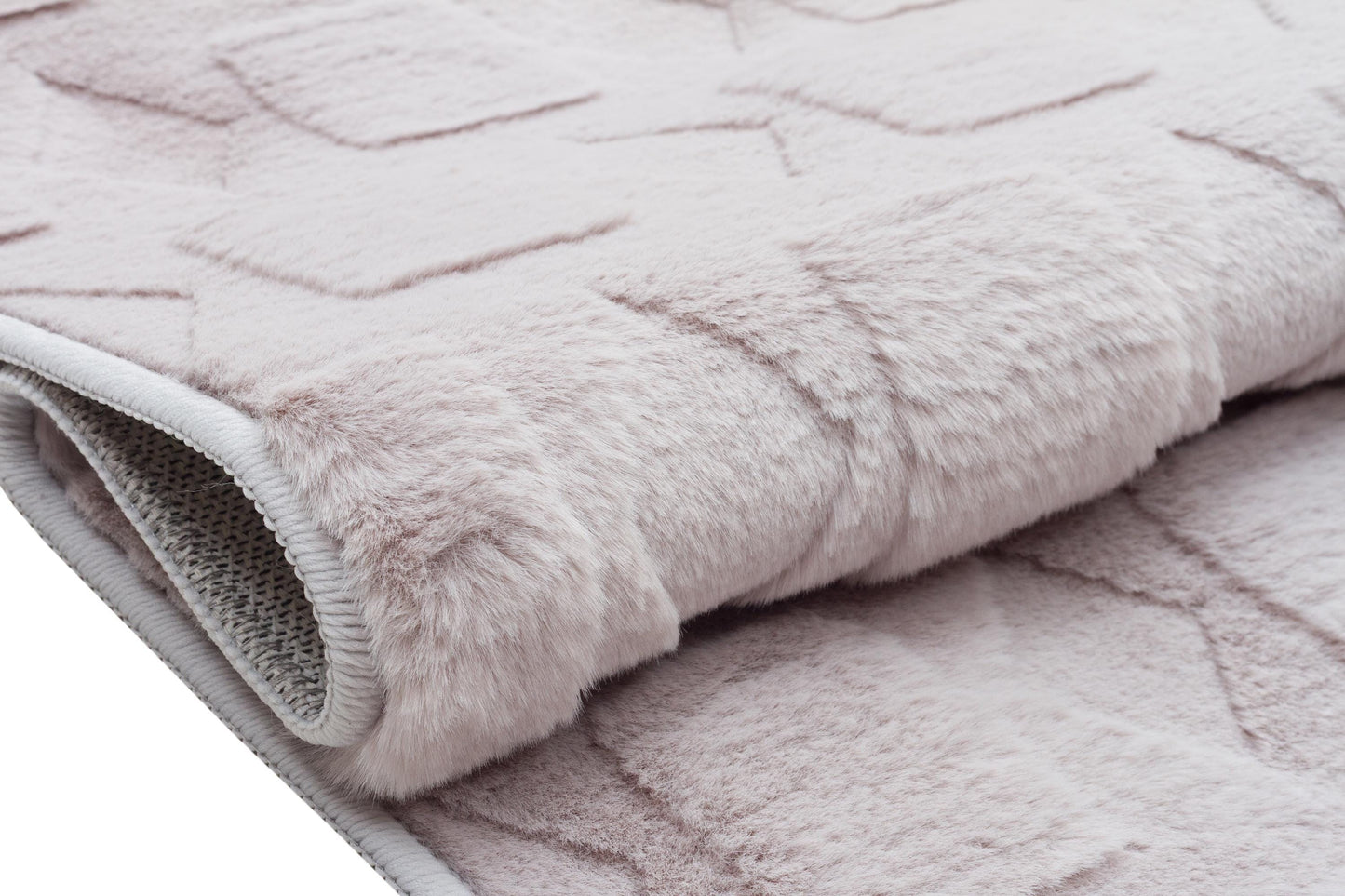 Silver Soft Fur Rug: Soft Washable Plush Carpet
