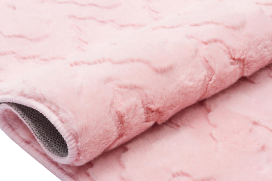 Pink Soft Fur Rug: Soft Washable Plush Carpet