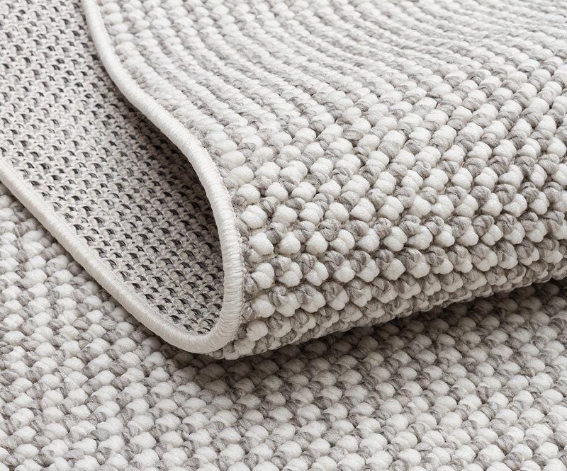 Custom Textured Runner Rug, Neutral Cream Grey, Modern Boho Hallway Entryway Home Decor