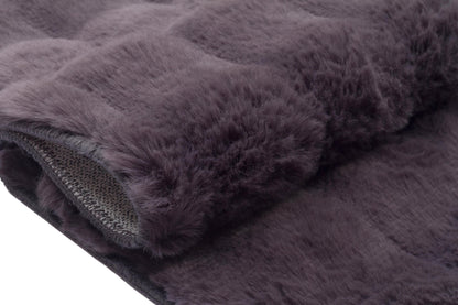 Gray Soft Fur Rug: Soft Washable Plush Carpet
