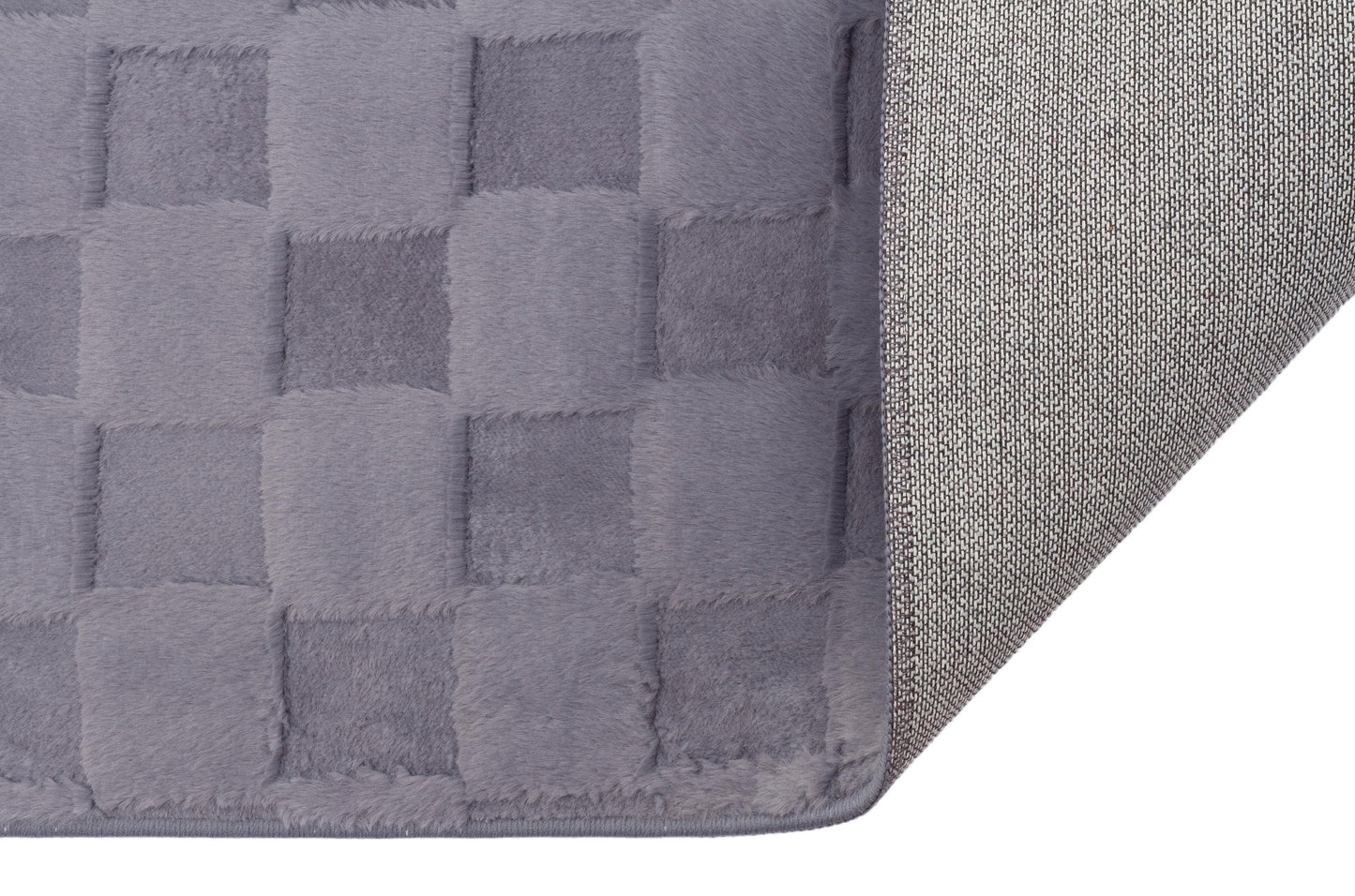 Gray Soft Fur Rug: Soft Washable Plush Carpet