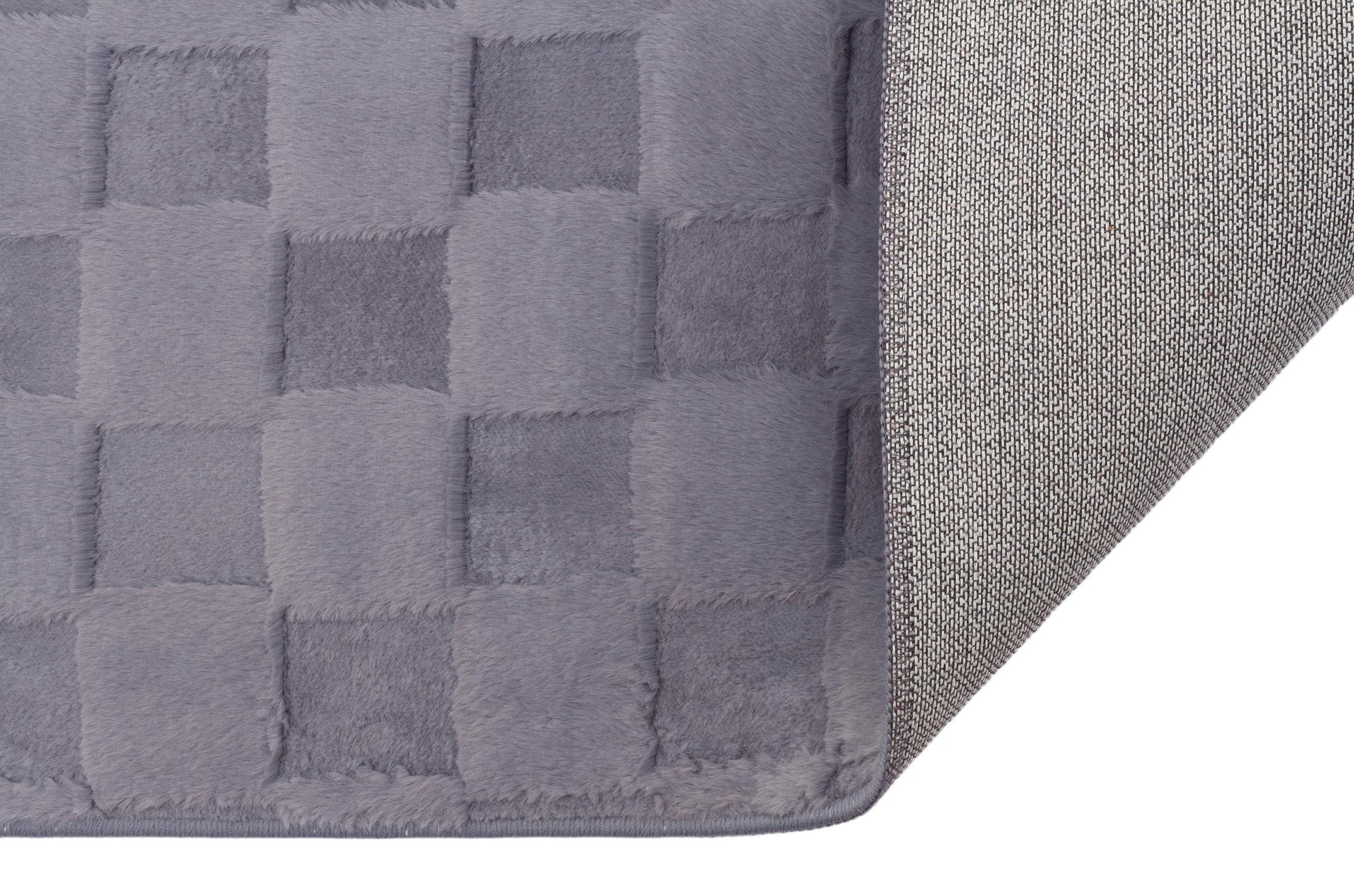 Gray Soft Fur Rug: Soft Washable Plush Carpet