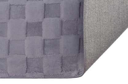 Gray Soft Fur Rug: Soft Washable Plush Carpet