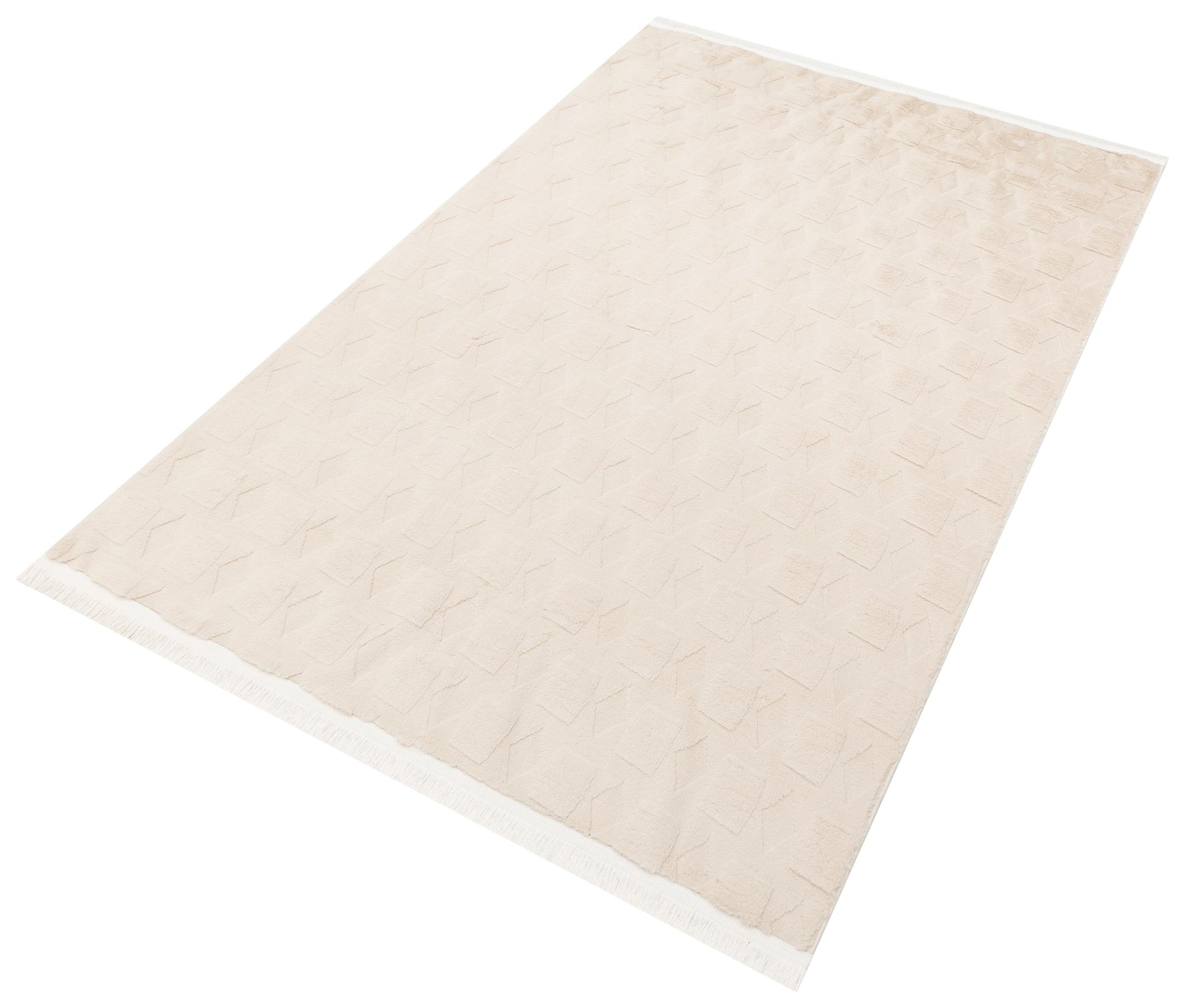 Beige Soft Fur Rug: Soft Washable Plush Carpet