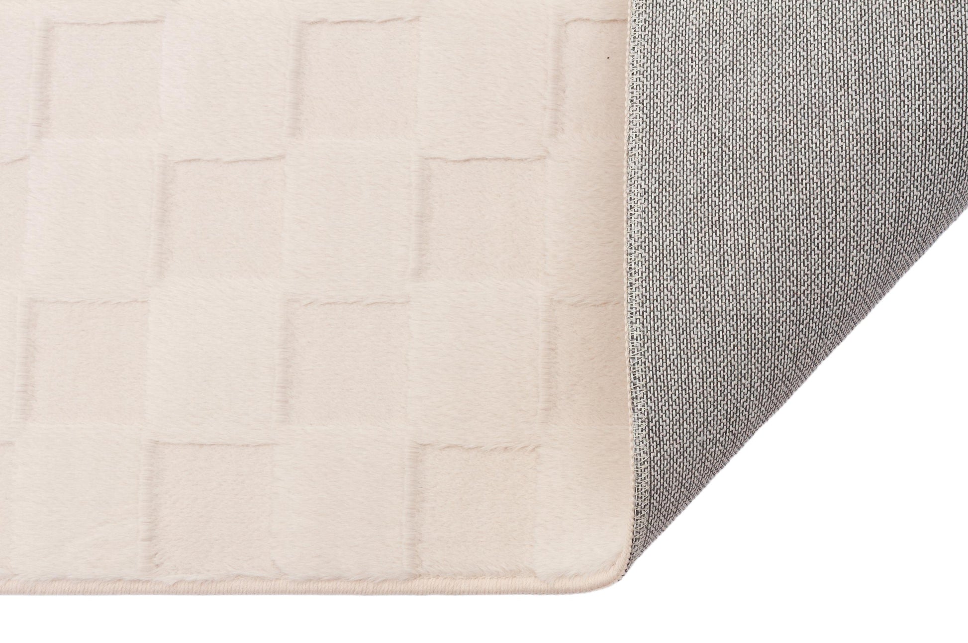 Beige Soft Fur Rug: Soft Washable Plush Carpet