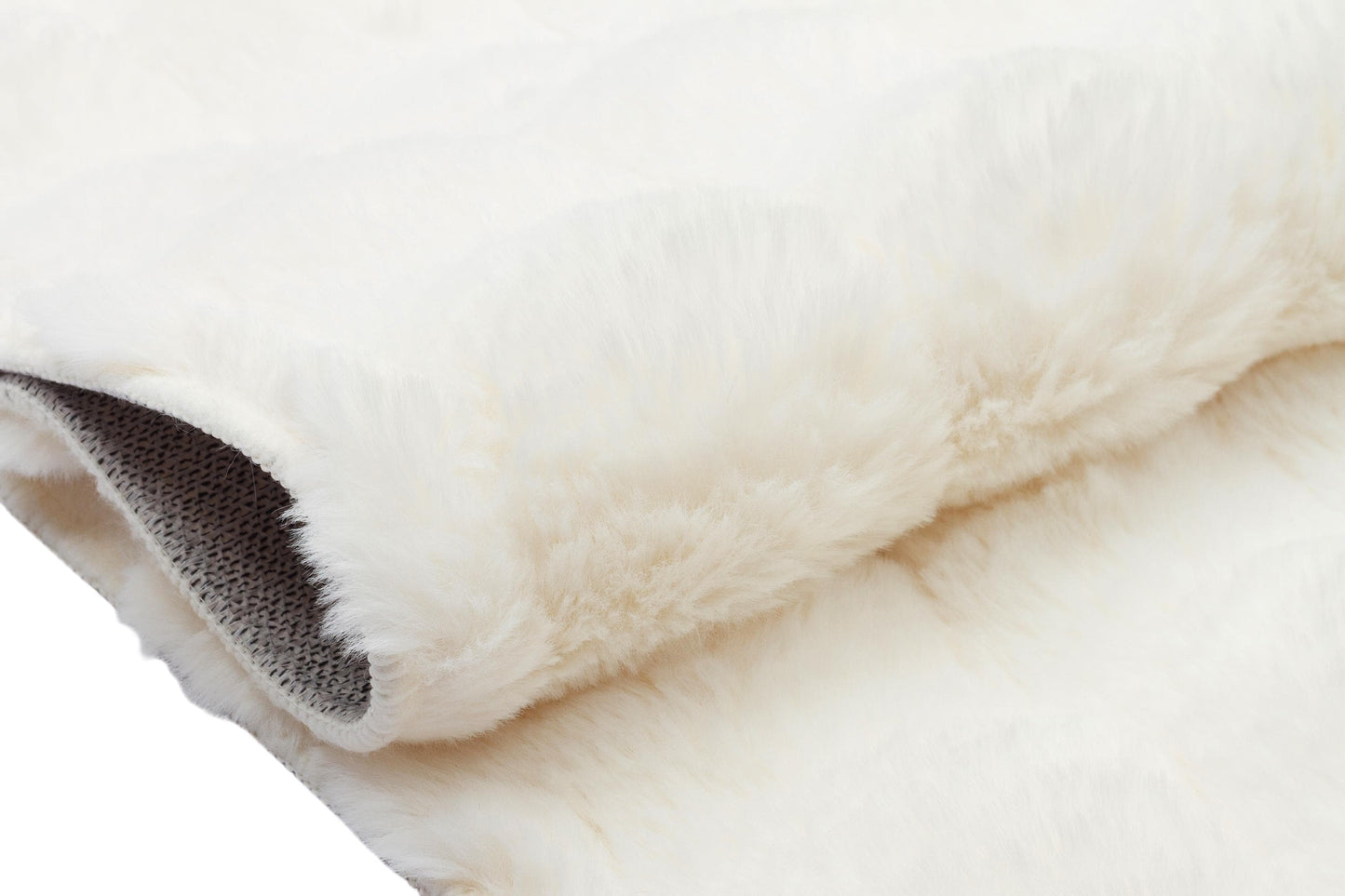 Cream Soft Fur Rug: Soft Washable Plush Carpet