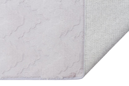Silver Soft Fur Rug: Soft Washable Plush Carpet