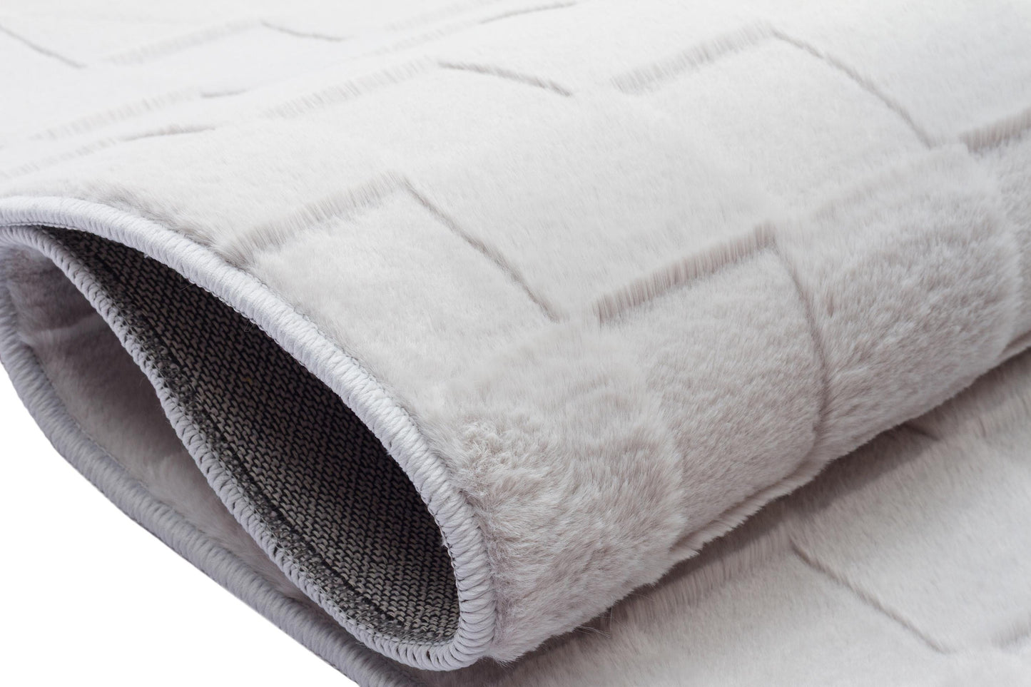 Silver Soft Fur Rug: Soft Washable Plush Carpet